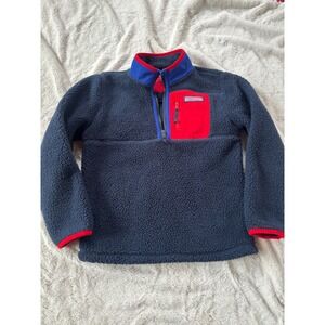 Vineyard Vines Boys 7 Sherpa Fleece Quarter Zip Pullover Navy Cozy